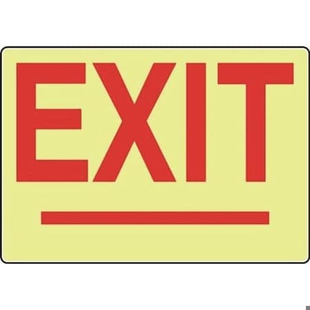 Accuform Exit Sign, Glow Plastic, 5 in W, 10 in H MLAD401GP